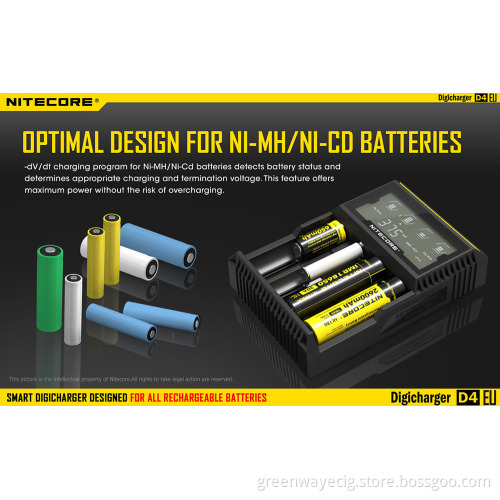 nitecore lcd charger D4 wholesale nitecore d4 intelligent charger for 18650 Li-ion battery nitecore d4 intellicharger i2/i4/d4